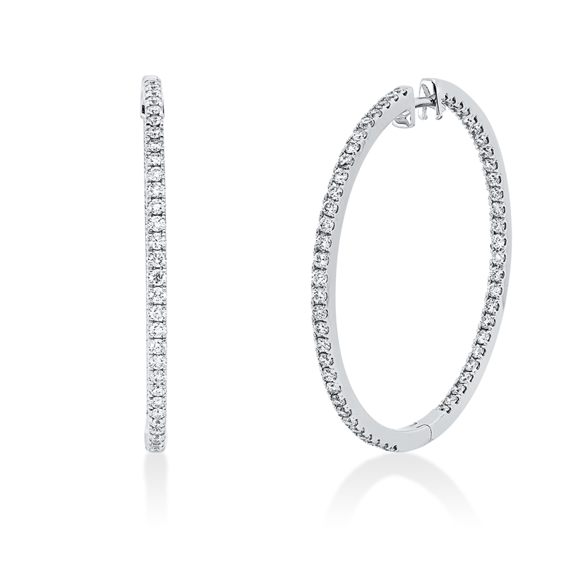 Ohrschmuck    aus 750/-18 Karat Weißgold mit 112 Diamanten 1