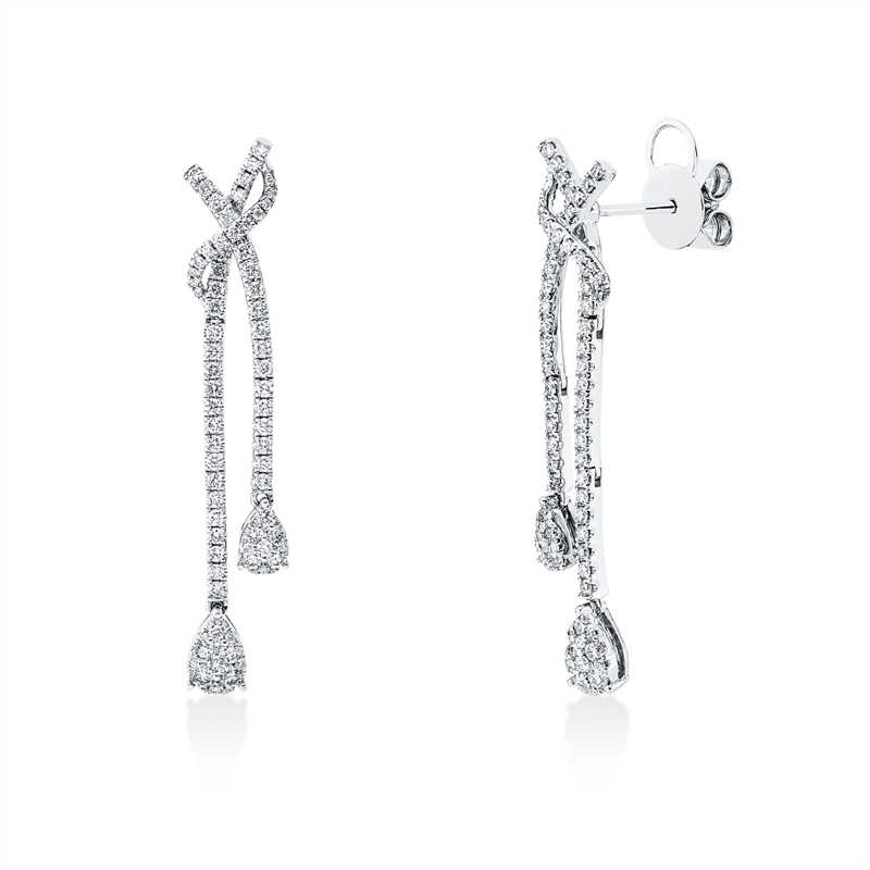 Ohrschmuck    aus 750/-18 Karat Weißgold mit 152 Diamanten 1