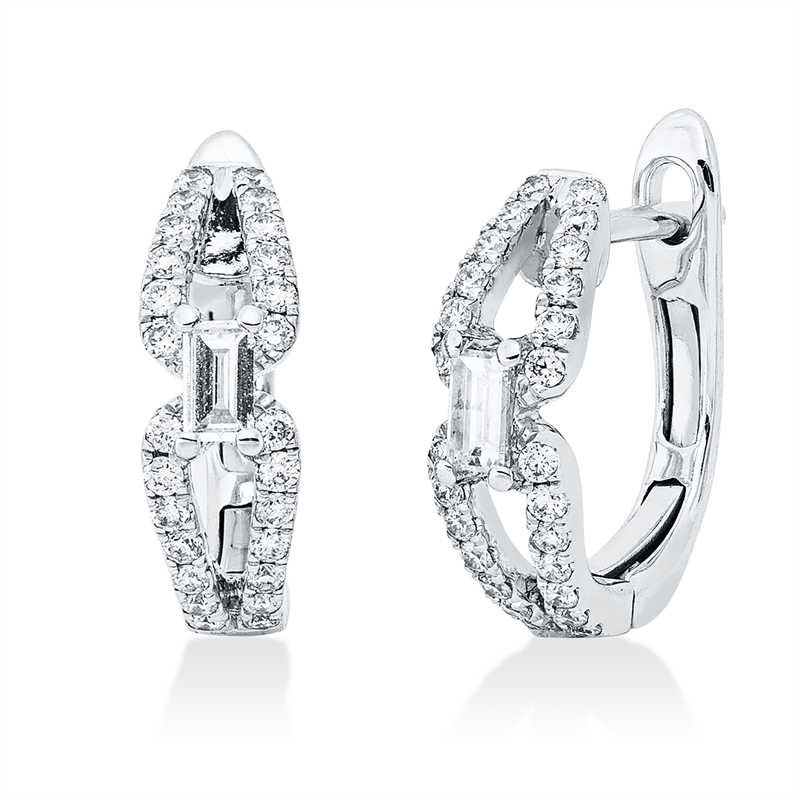 Creolen    aus 750/-18 Karat Weißgold mit 54 Diamanten 0