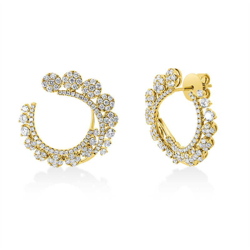 Ohrstecker    aus 750/-18 Karat Gelbgold mit 216 Diamanten 1