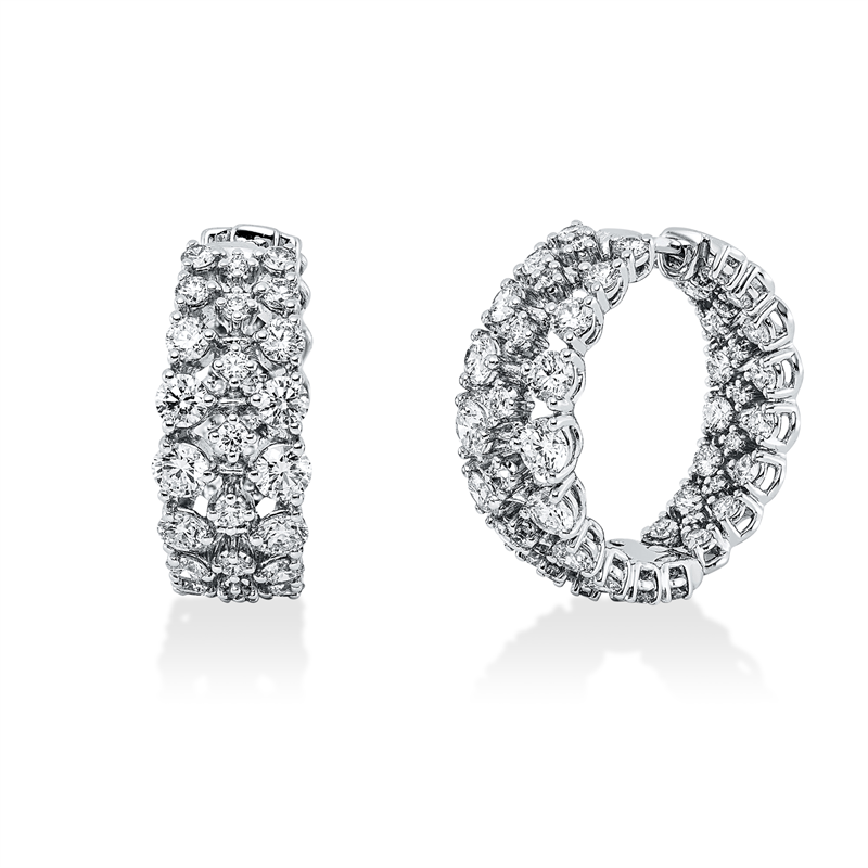 Creolen    aus 750/-18 Karat Weißgold mit 104 Diamanten 3