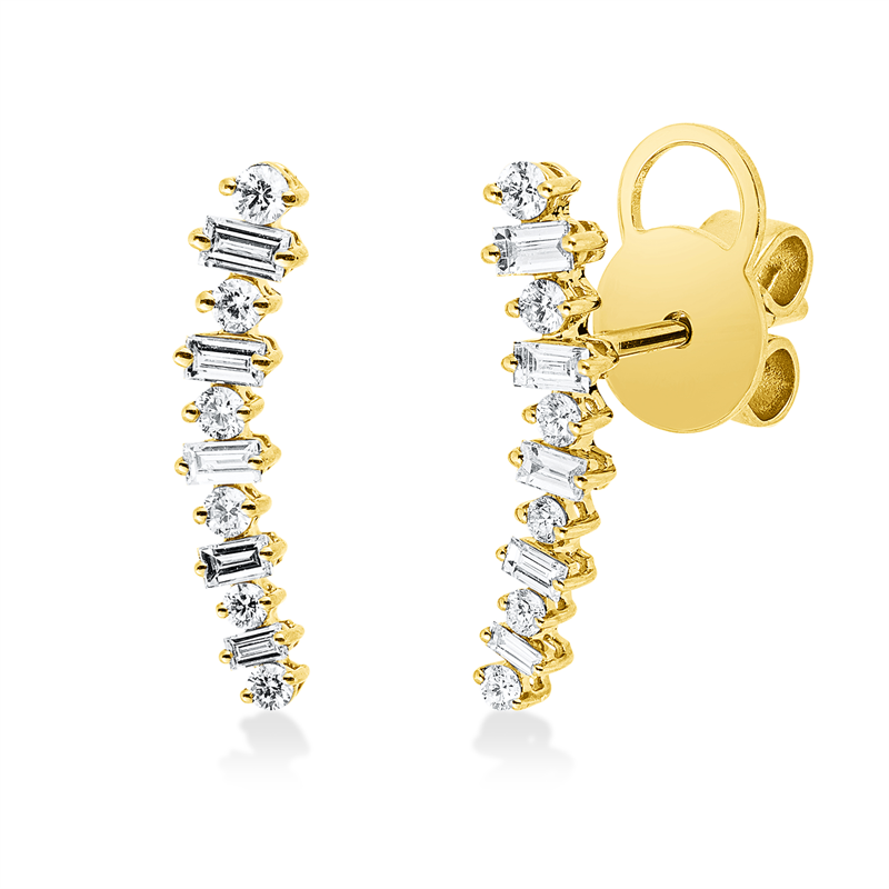 Ohrstecker    aus 750/-18 Karat Gelbgold mit 22 Diamanten 0