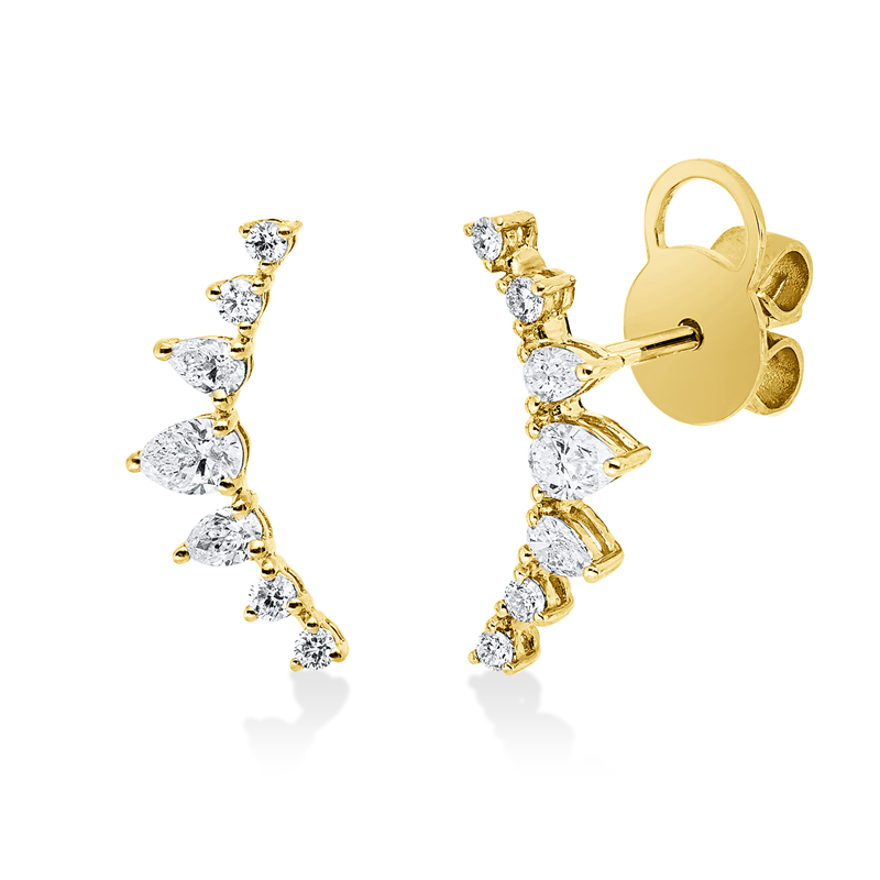 Ohrstecker    aus 750/-18 Karat Gelbgold mit 14 Diamanten 0