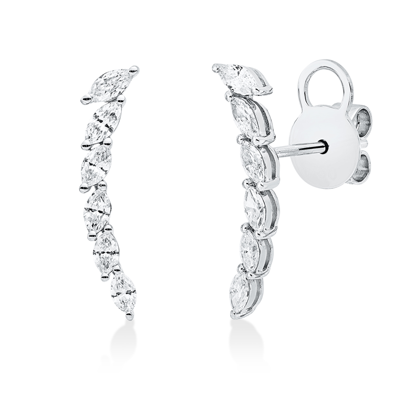 Ohrstecker    aus 750/-18 Karat Weißgold mit 12 Diamanten 0