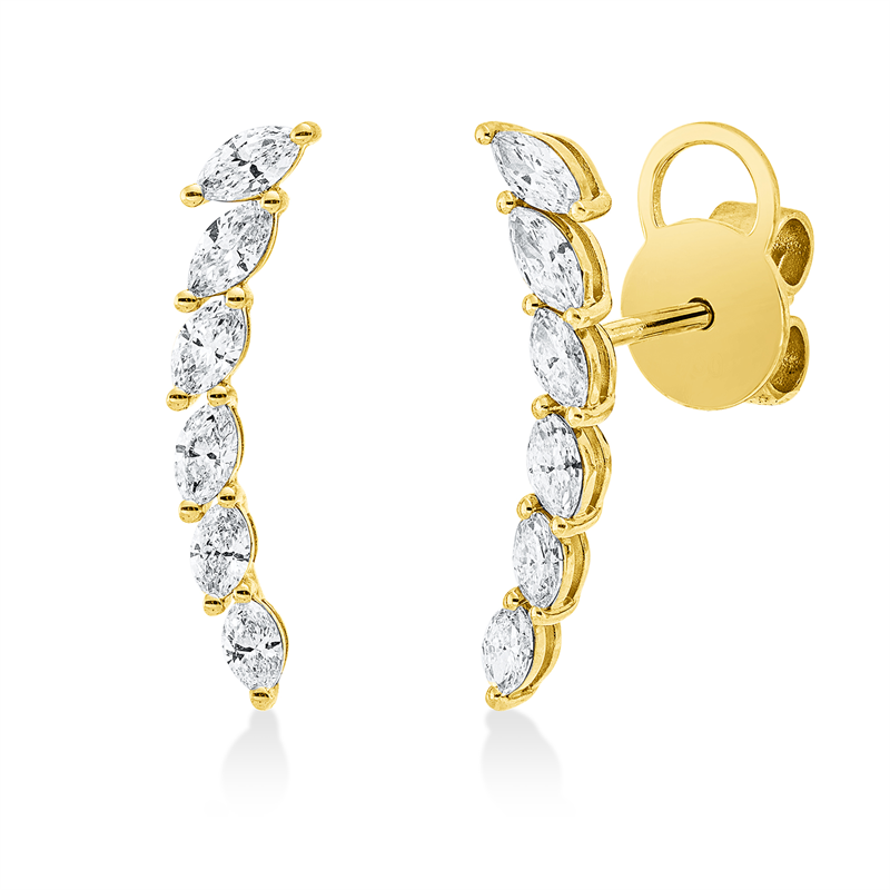 Ohrstecker    aus 750/-18 Karat Gelbgold mit 12 Diamanten 0