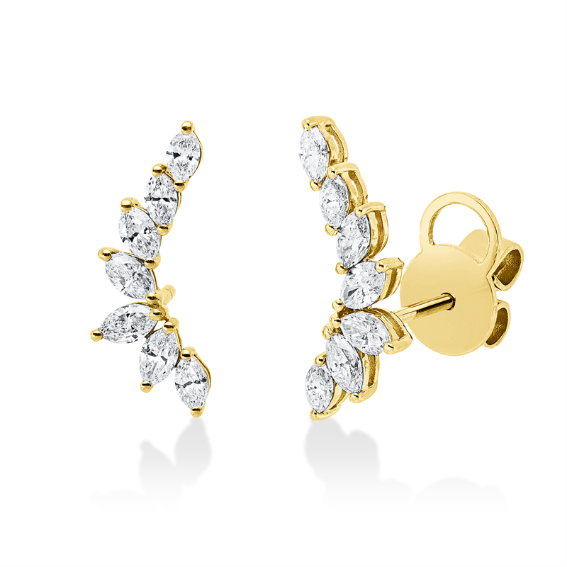 Ohrstecker    aus 750/-18 Karat Gelbgold mit 14 Diamanten 0
