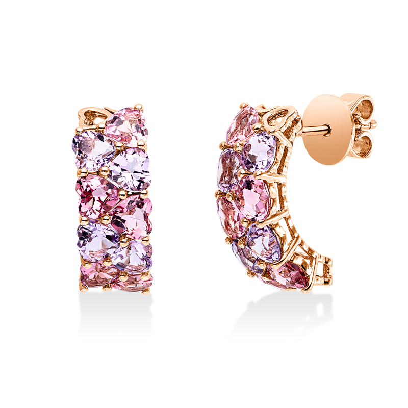Ohrstecker mit Amethyst  aus 750/-18 Karat Rotgold  