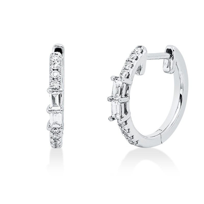 Creolen    aus 750/-18 Karat Weißgold mit 20 Diamanten 0