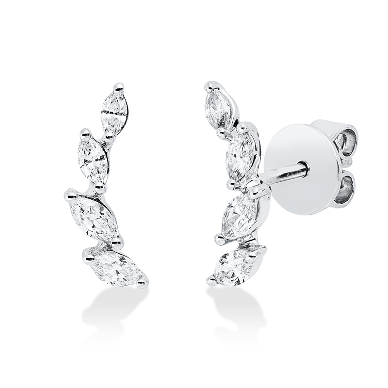 Ohrstecker    aus 750/-18 Karat Weißgold mit 8 Diamanten 0