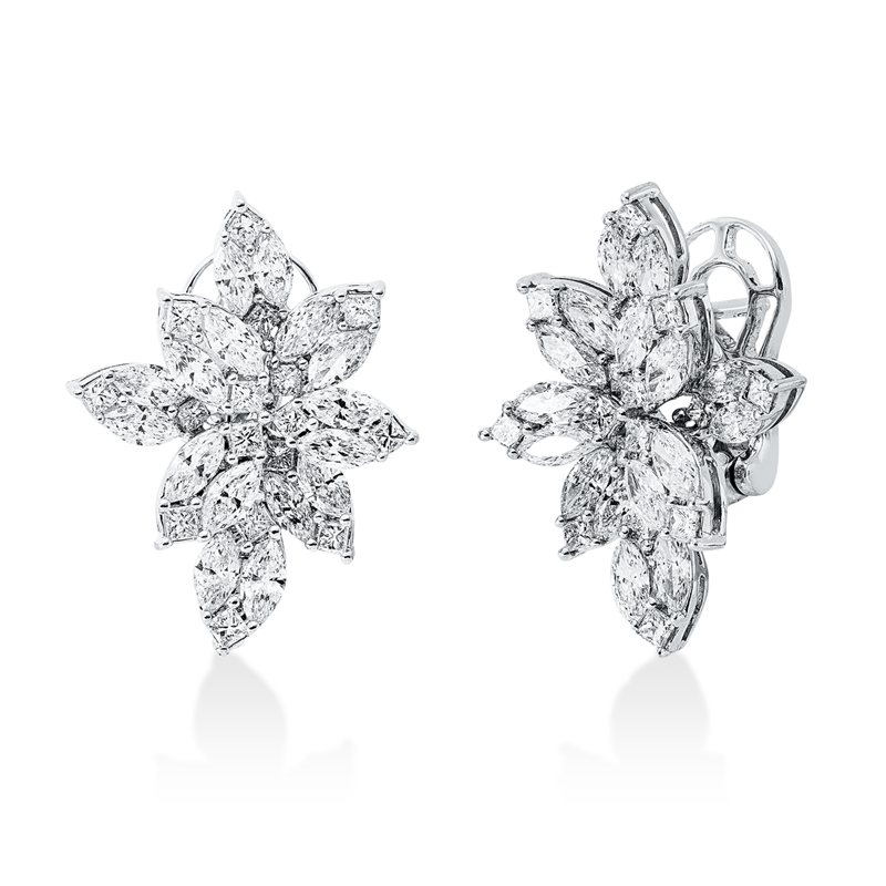 Ohrschmuck    aus 750/-18 Karat Weißgold mit 64 Diamanten 2