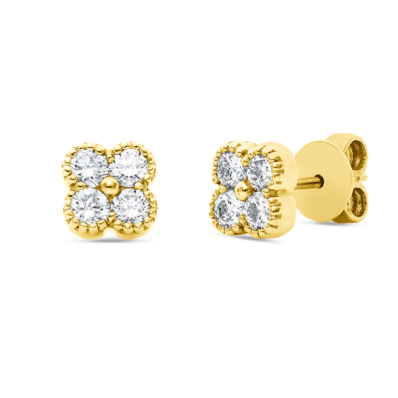 Ohrstecker    aus 750/-18 Karat Gelbgold mit 8 Diamanten 0
