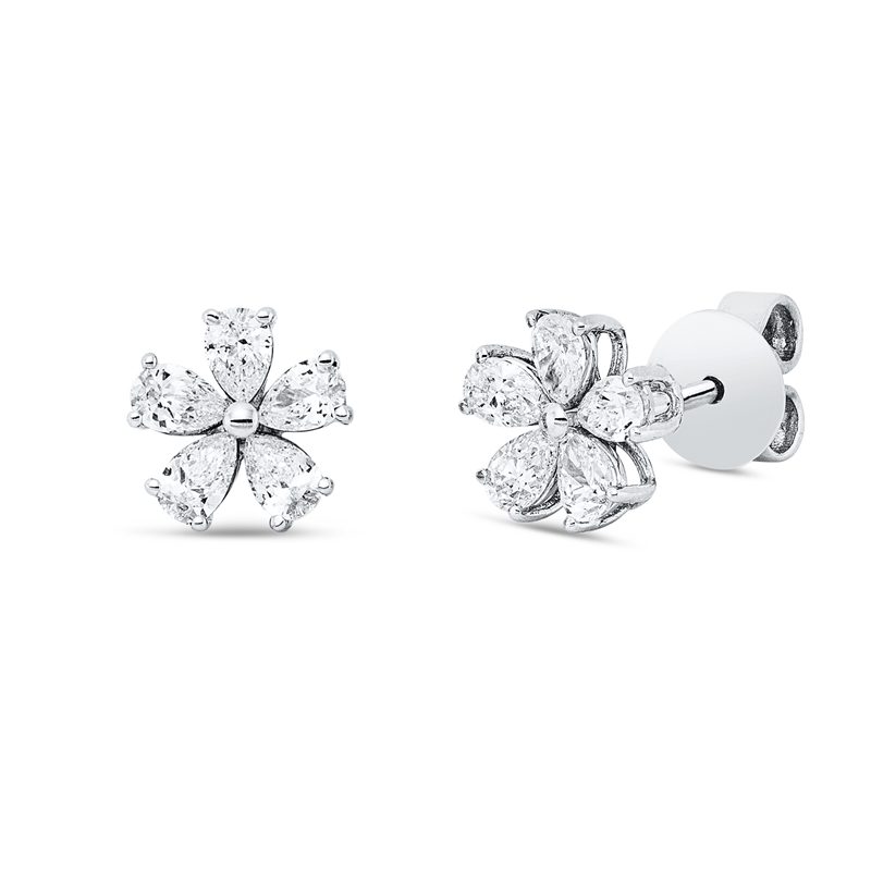Ohrstecker    aus 750/-18 Karat Weißgold mit 10 Diamanten 0
