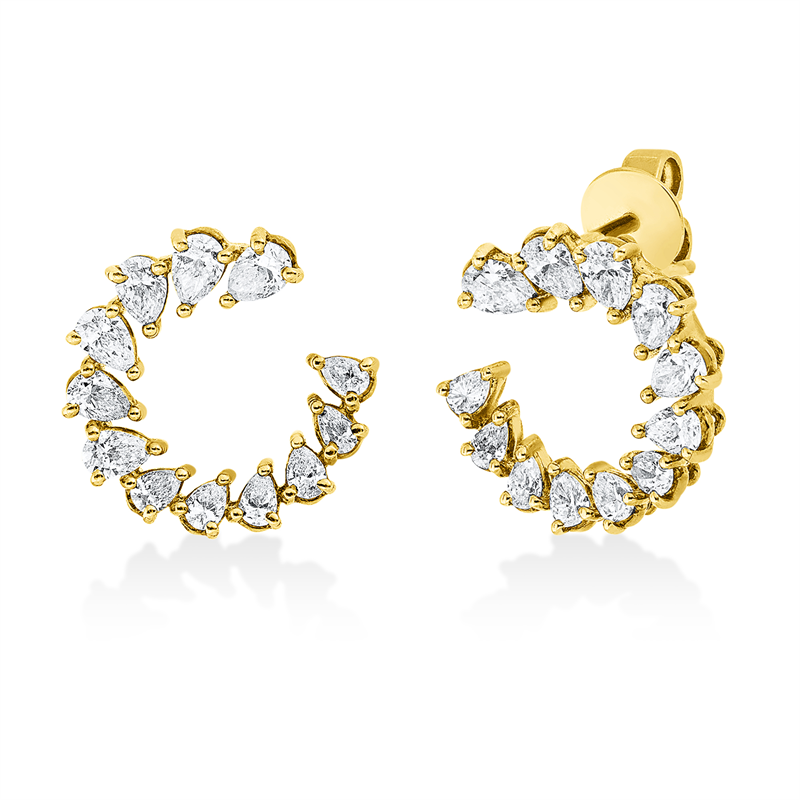 Ohrstecker    aus 750/-18 Karat Gelbgold mit 24 Diamanten 1
