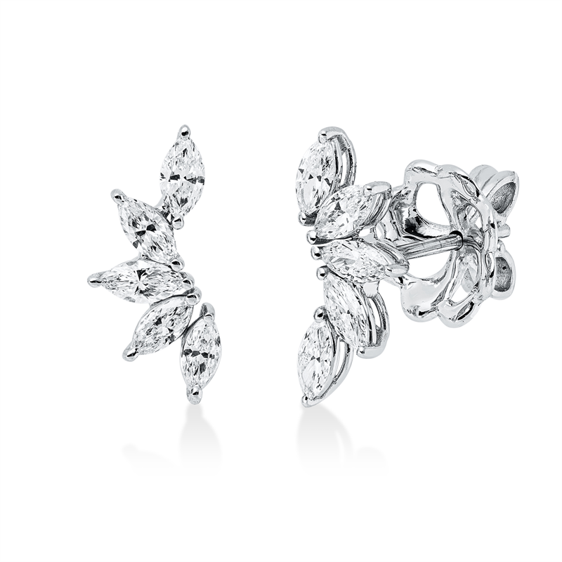 Ohrstecker    aus 750/-18 Karat Weißgold mit 10 Diamanten 1