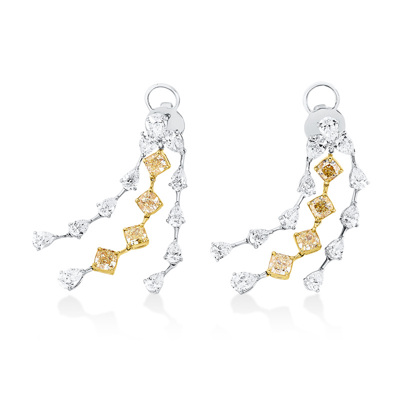 Ohrschmuck    aus 750/-18 Karat Weißgold / Gelbgold mit 32 Diamanten 11