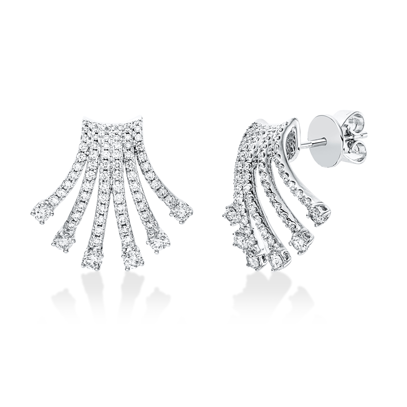 Ohrschmuck    aus 750/-18 Karat Weißgold mit 152 Diamanten 1