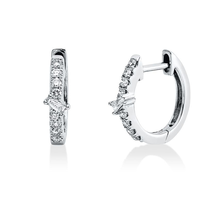 Creolen    aus 750/-18 Karat Weißgold mit 18 Diamanten 0