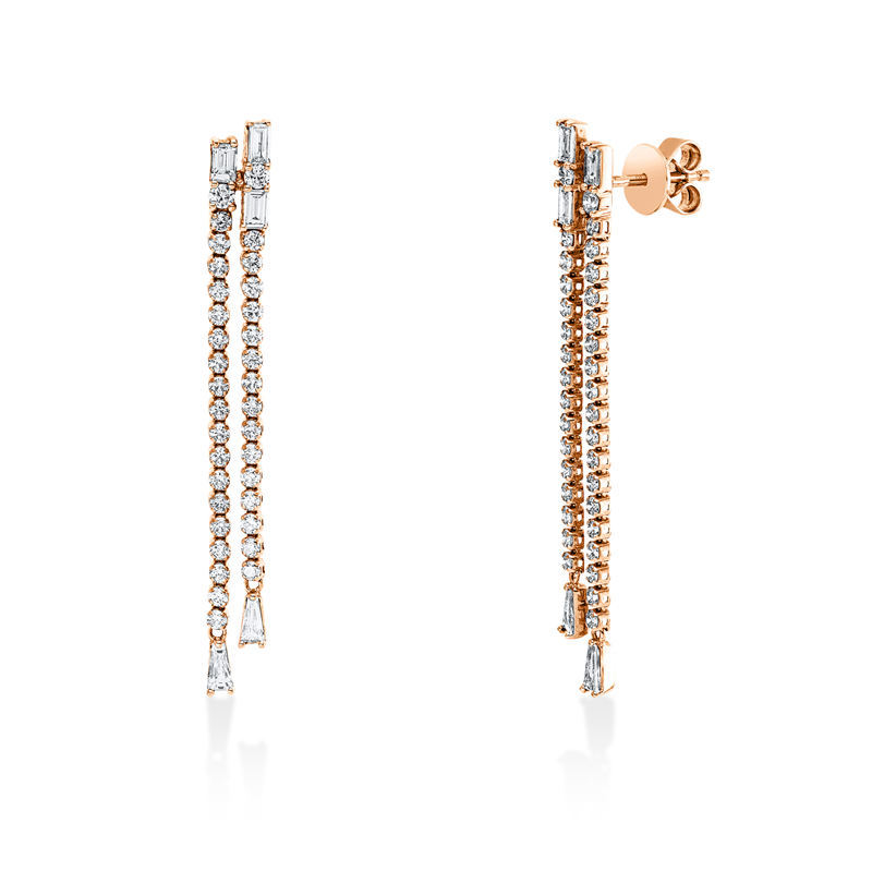 Ohrschmuck    aus 750/-18 Karat Rotgold mit 80 Diamanten 1
