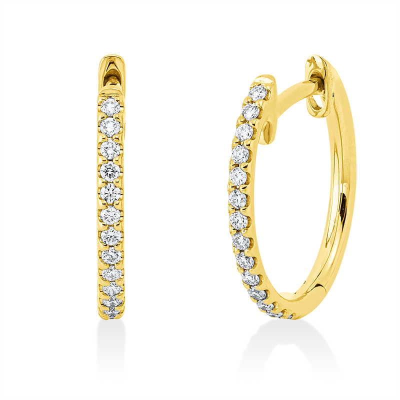 Creolen    aus 750/-18 Karat Gelbgold mit 28 Diamanten 0