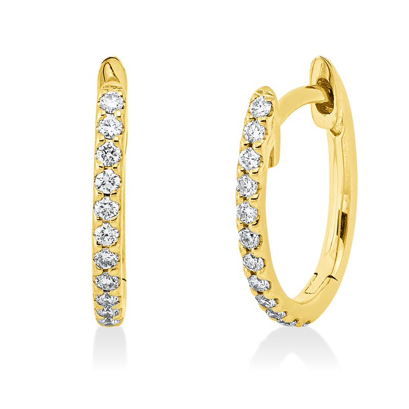 Creolen    aus 750/-18 Karat Gelbgold mit 24 Diamanten 0