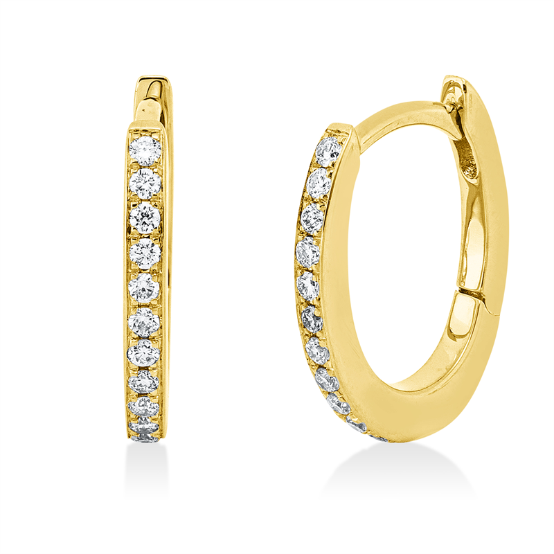 Creolen    aus 750/-18 Karat Gelbgold mit 24 Diamanten 0