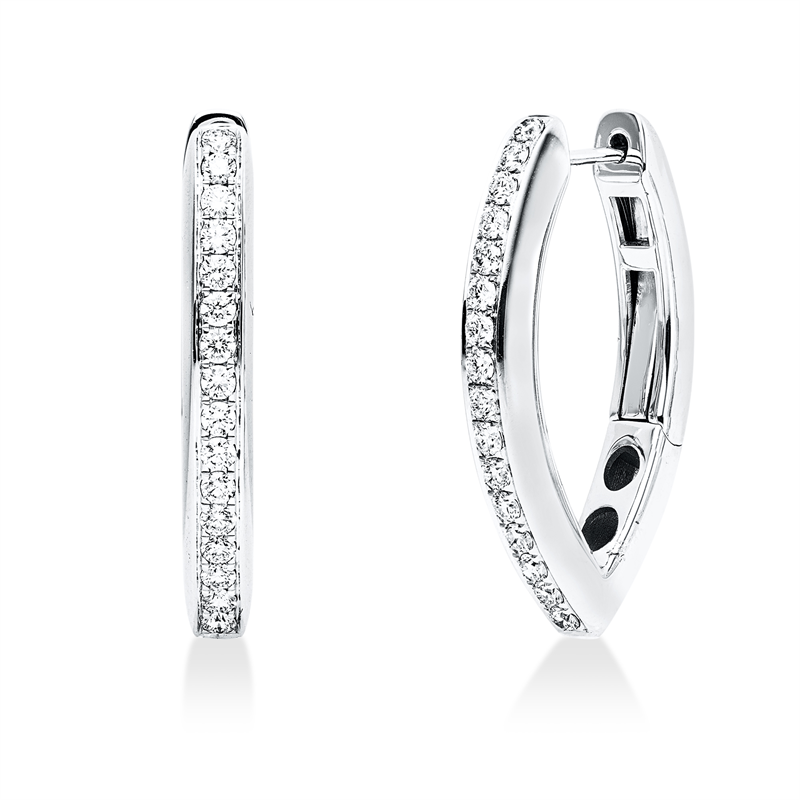 Creolen    aus 750/-18 Karat Weißgold mit 32 Diamanten 0