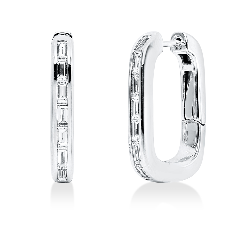 Creolen    aus 750/-18 Karat Weißgold mit 14 Diamanten 1