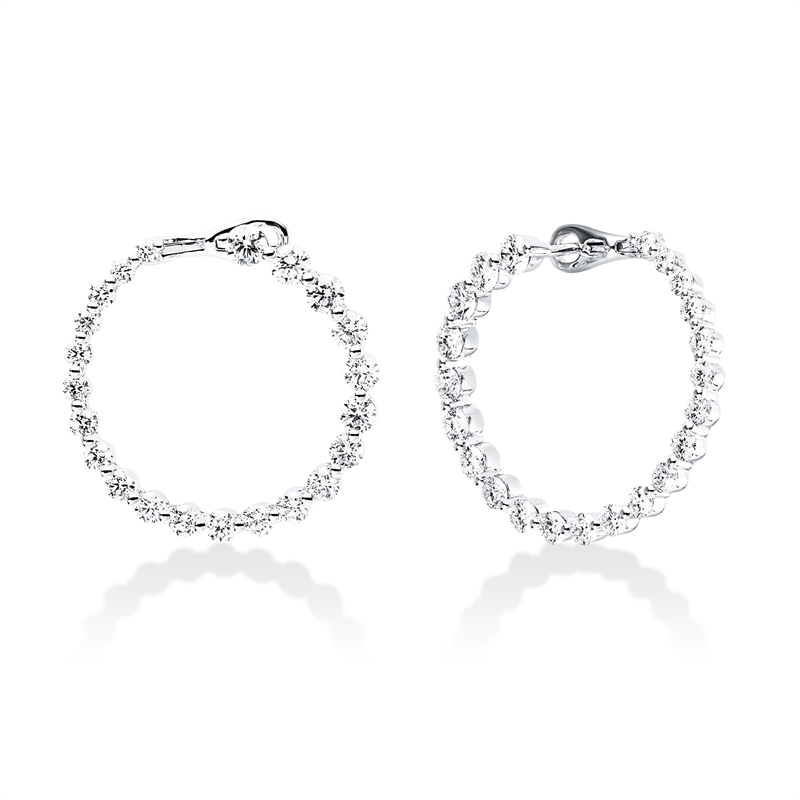 Creolen    aus 750/-18 Karat Weißgold mit 44 Diamanten 2