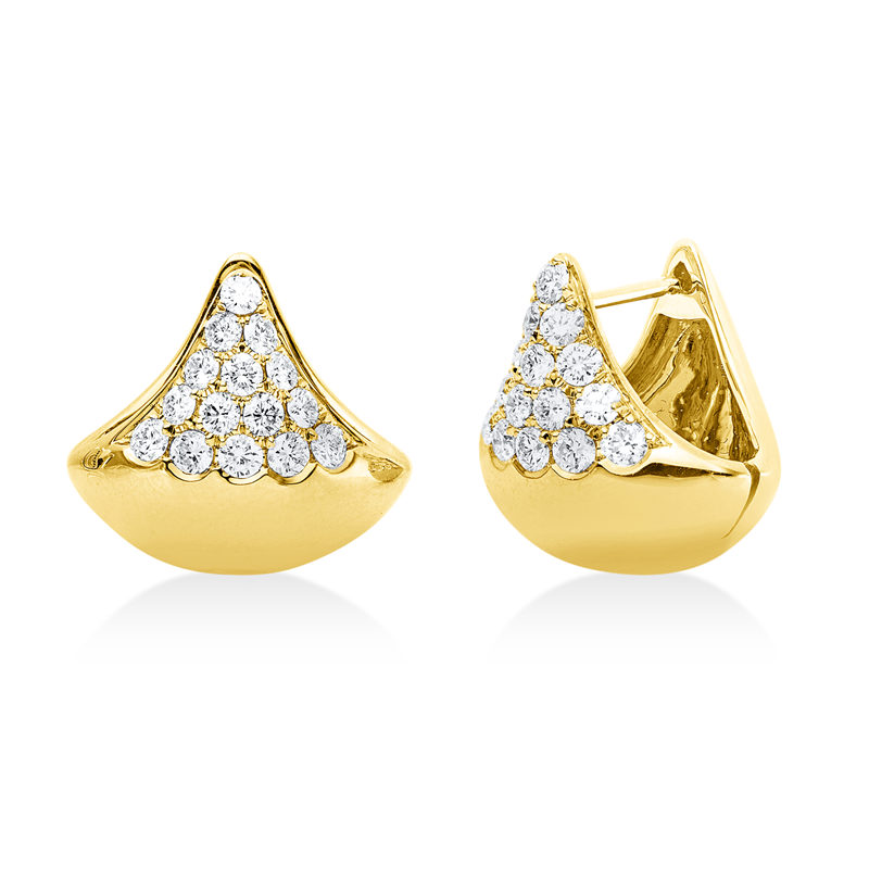 Creolen    aus 750/-18 Karat Gelbgold mit 30 Diamanten 1