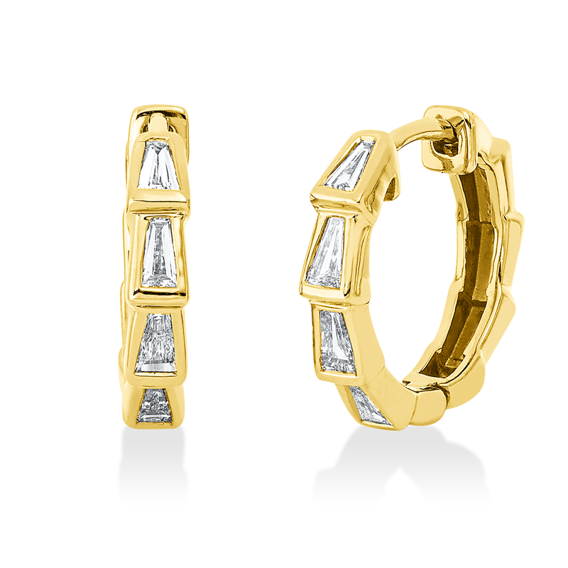Creolen    aus 750/-18 Karat Gelbgold mit 8 Diamanten 0