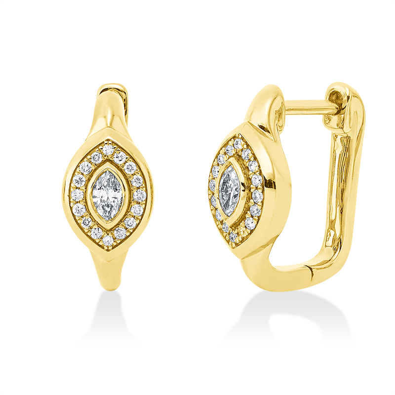Creolen    aus 750/-18 Karat Gelbgold mit 34 Diamanten 0