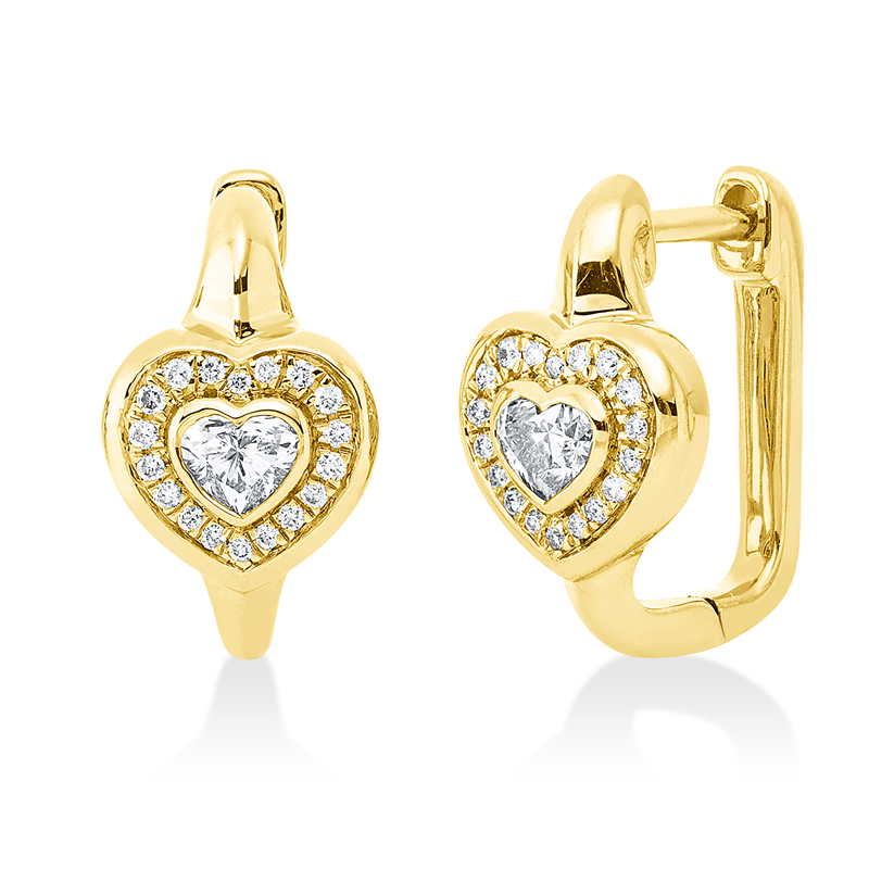 Creolen    aus 750/-18 Karat Gelbgold mit 38 Diamanten 0