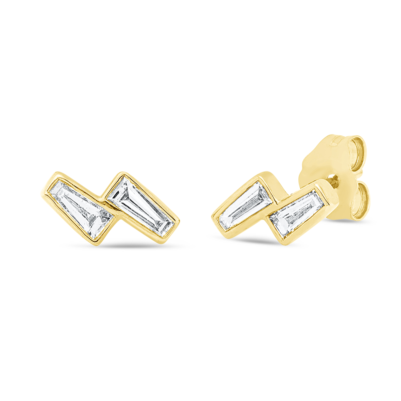 Ohrstecker    aus 750/-18 Karat Gelbgold mit 4 Diamanten 0