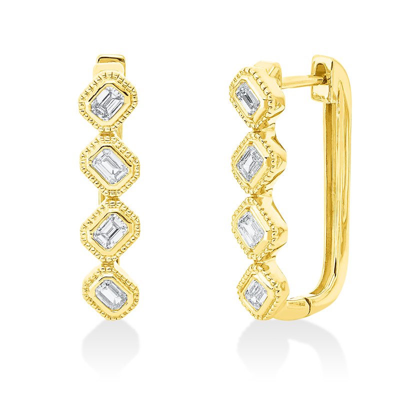 Creolen    aus 750/-18 Karat Gelbgold mit 8 Diamanten 0