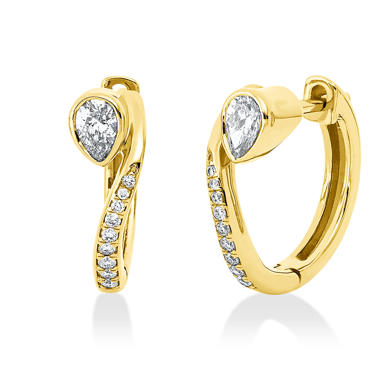 Creolen    aus 750/-18 Karat Gelbgold mit 20 Diamanten 0