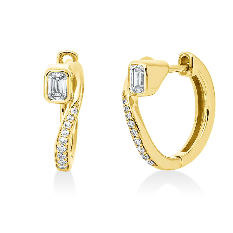 Creolen    aus 750/-18 Karat Gelbgold mit 20 Diamanten 0