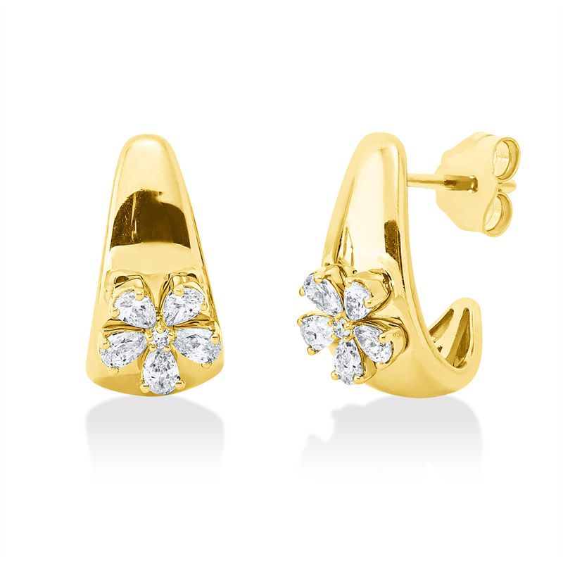 Ohrschmuck    aus 750/-18 Karat Gelbgold mit 12 Diamanten 0