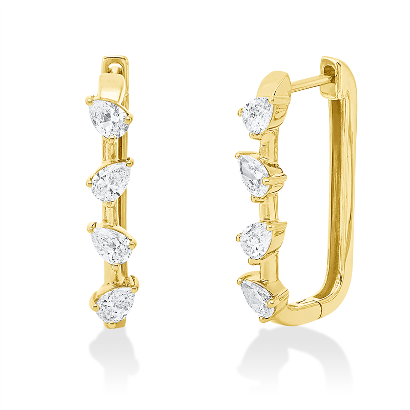 Creolen    aus 750/-18 Karat Gelbgold mit 8 Diamanten 1