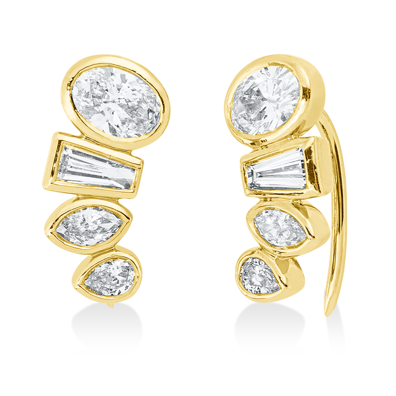 Ohrschmuck    aus 750/-18 Karat Gelbgold mit 8 Diamanten 0