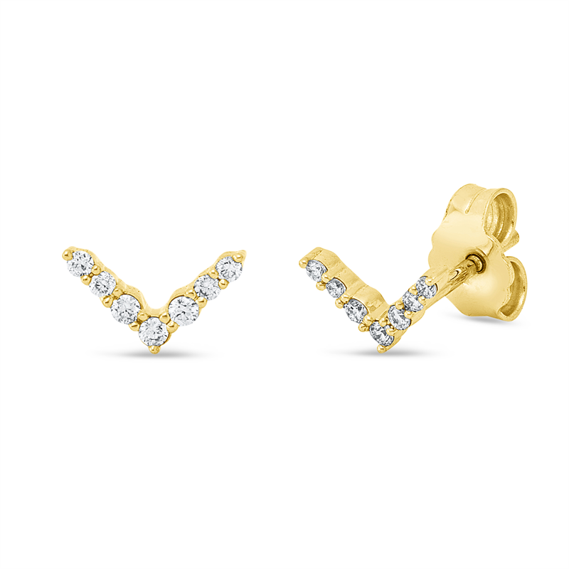 Ohrstecker    aus 750/-18 Karat Gelbgold mit 14 Diamanten 0