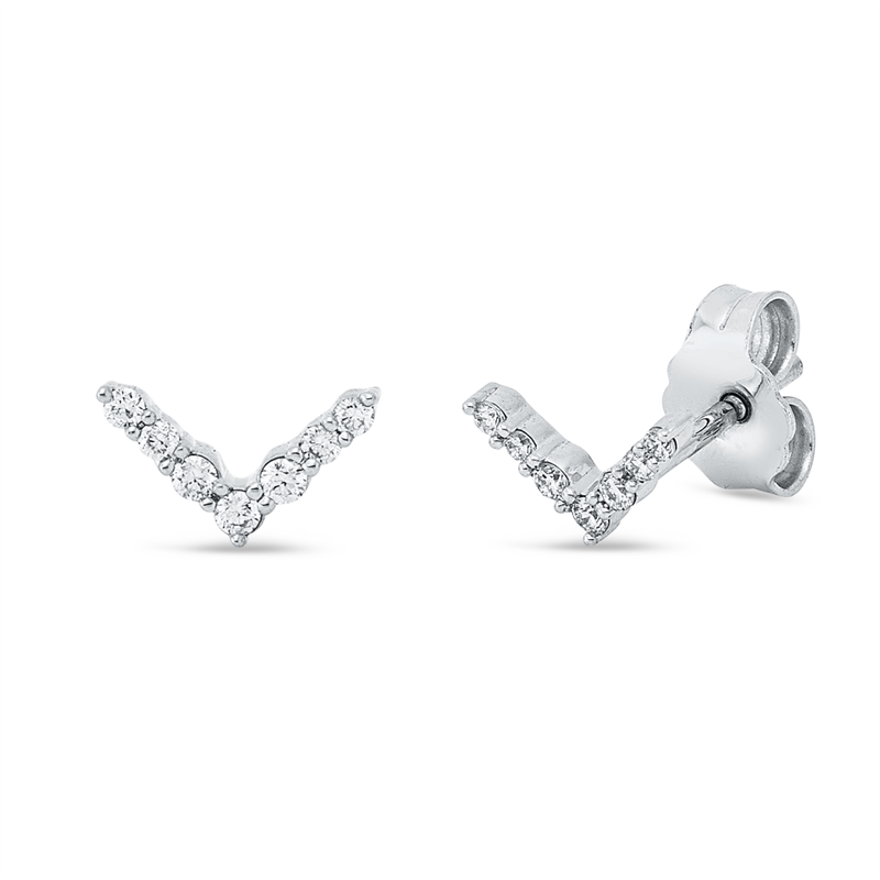 Ohrstecker    aus 750/-18 Karat Weißgold mit 14 Diamanten 0