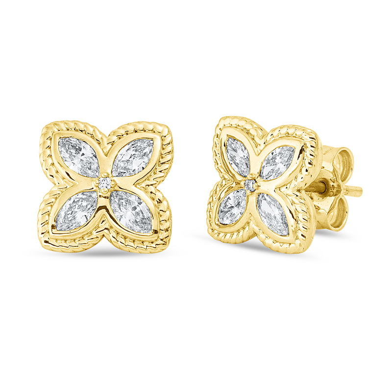 Ohrstecker    aus 750/-18 Karat Gelbgold mit 10 Diamanten 0