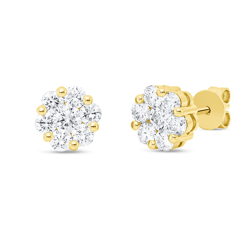 Ohrstecker    aus 750/-18 Karat Gelbgold mit 14 Diamanten 0