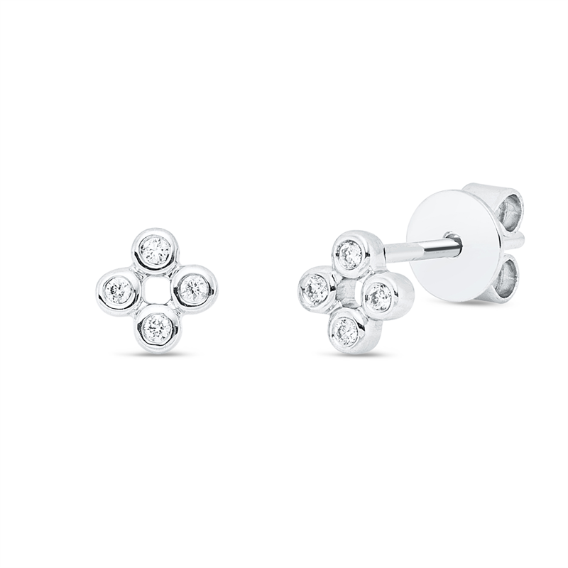 Ohrstecker    aus 750/-18 Karat Weißgold mit 8 Diamanten 0