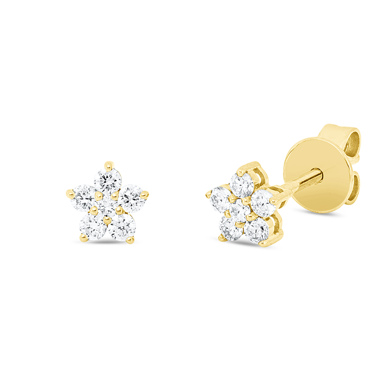 Ohrstecker    aus 750/-18 Karat Gelbgold mit 12 Diamanten 0
