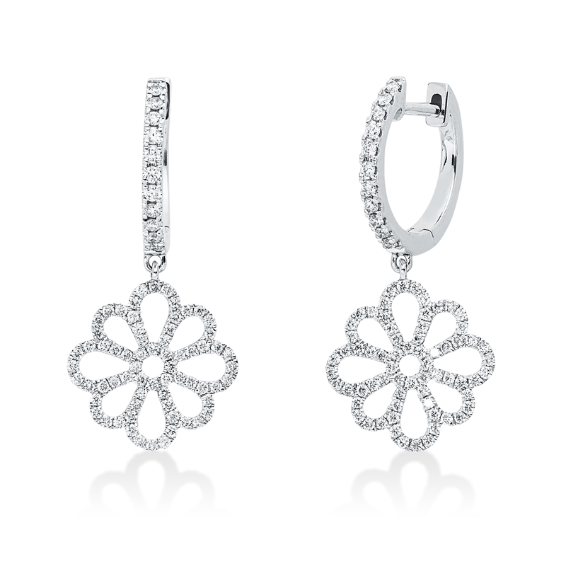 Ohrschmuck    aus 750/-18 Karat Weißgold mit 158 Diamanten 0
