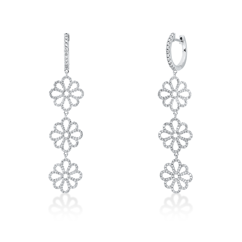Ohrschmuck    aus 750/-18 Karat Weißgold mit 430 Diamanten 1
