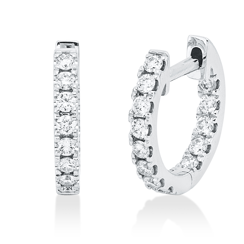 Creolen    aus 750/-18 Karat Weißgold mit 26 Diamanten 0