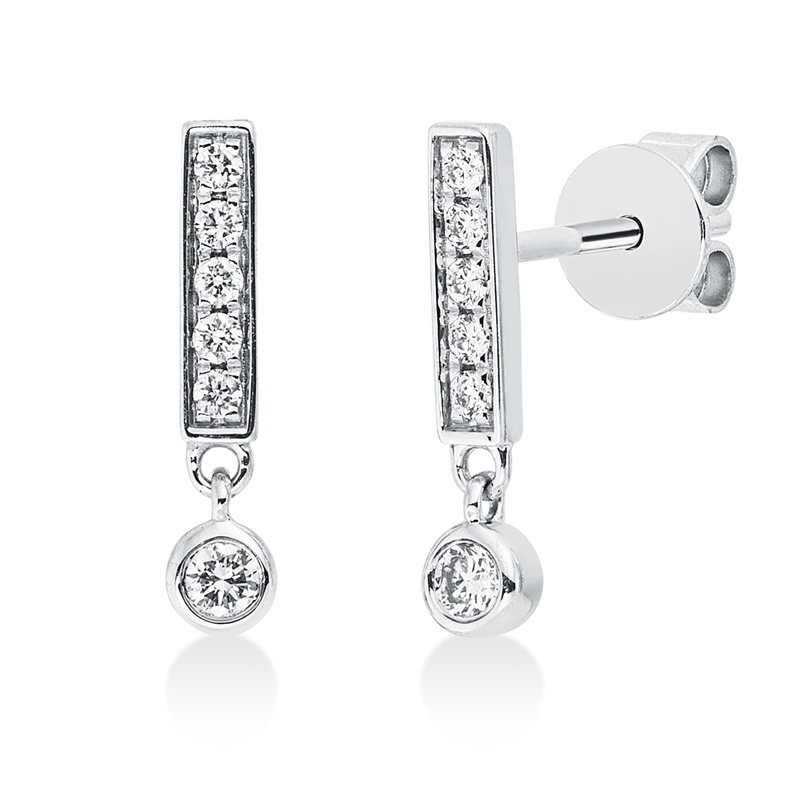 Ohrstecker    aus 750/-18 Karat Weißgold mit 12 Diamanten 0