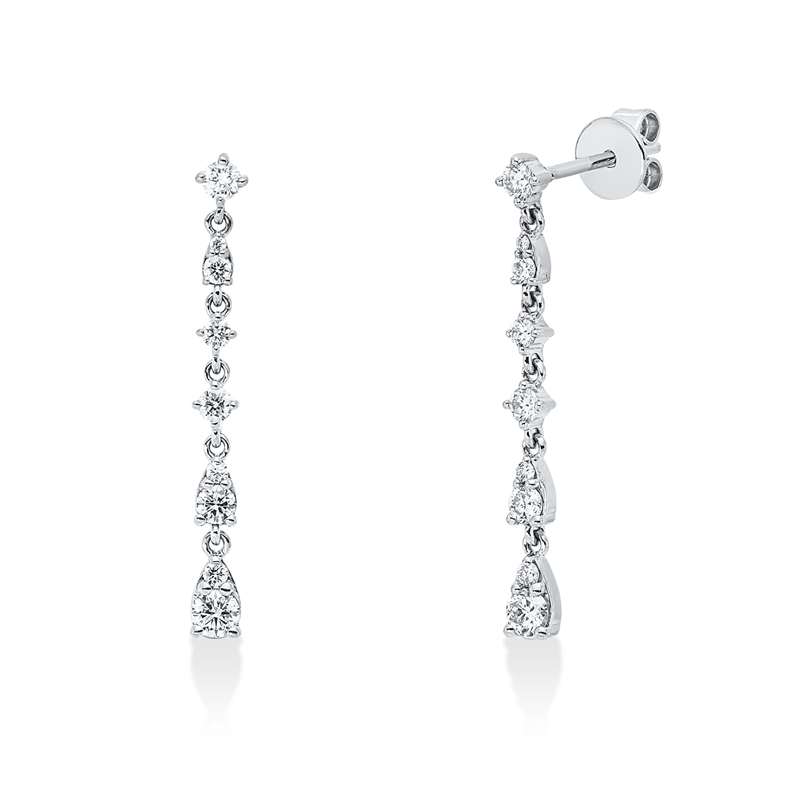 Ohrschmuck    aus 750/-18 Karat Weißgold mit 18 Diamanten 0